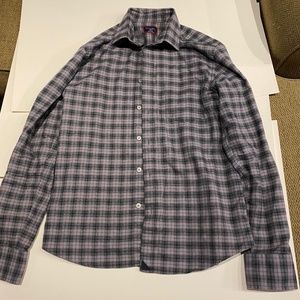 UNTUCKit Gray, Green Flannel Shirt (Medium)